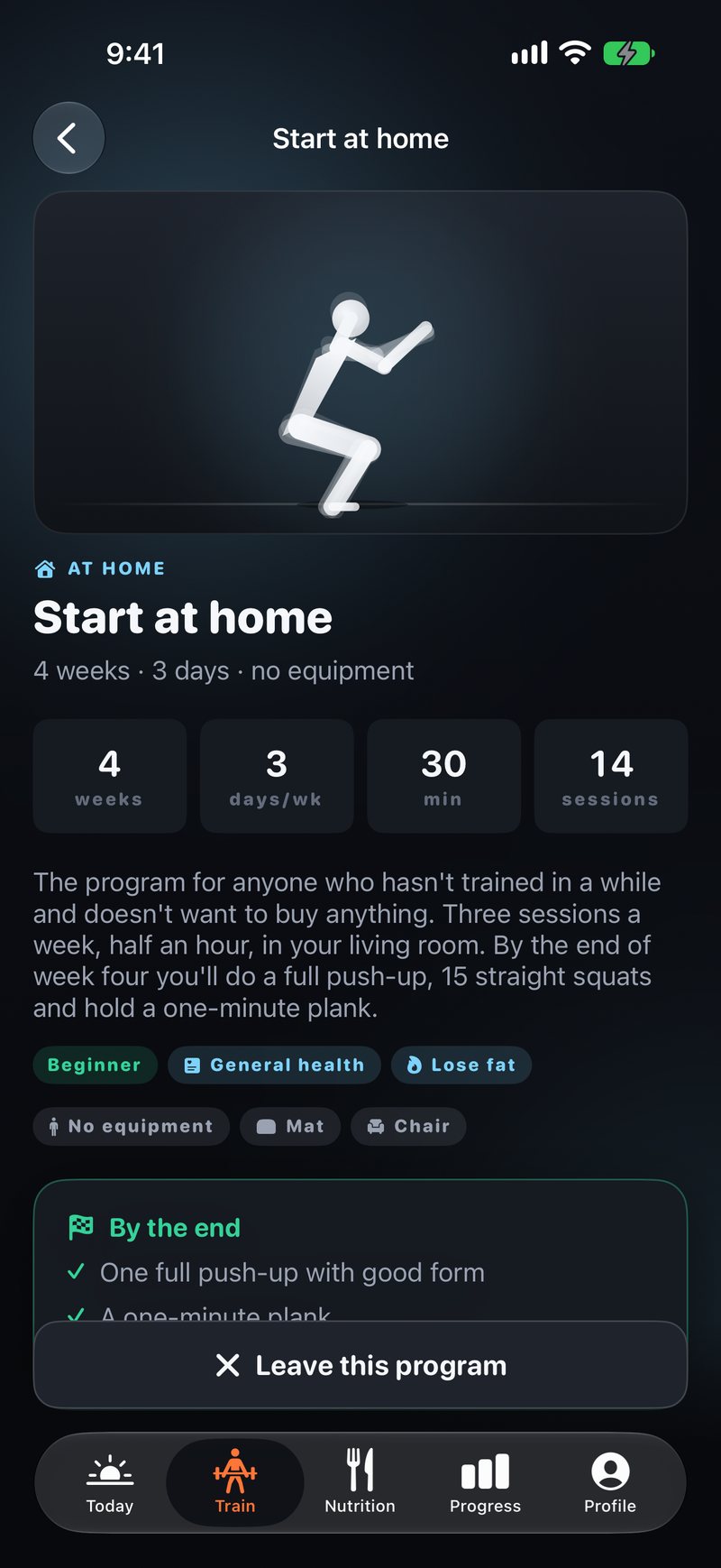 A program tells you what you will be able to do by the end