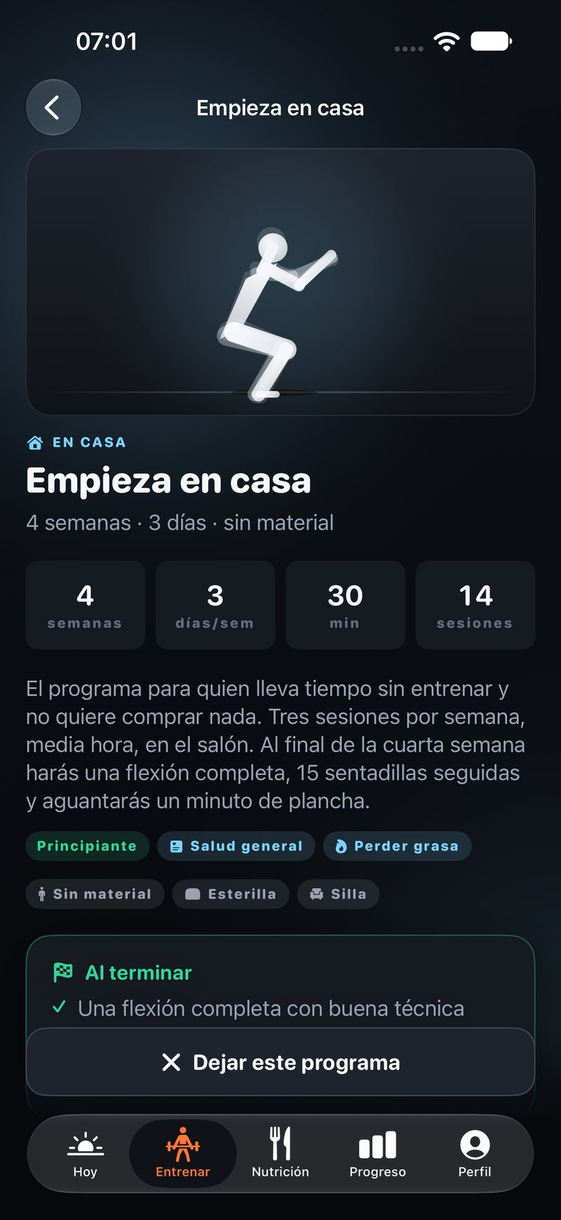 Un programa te dice qué serás capaz de hacer al terminar