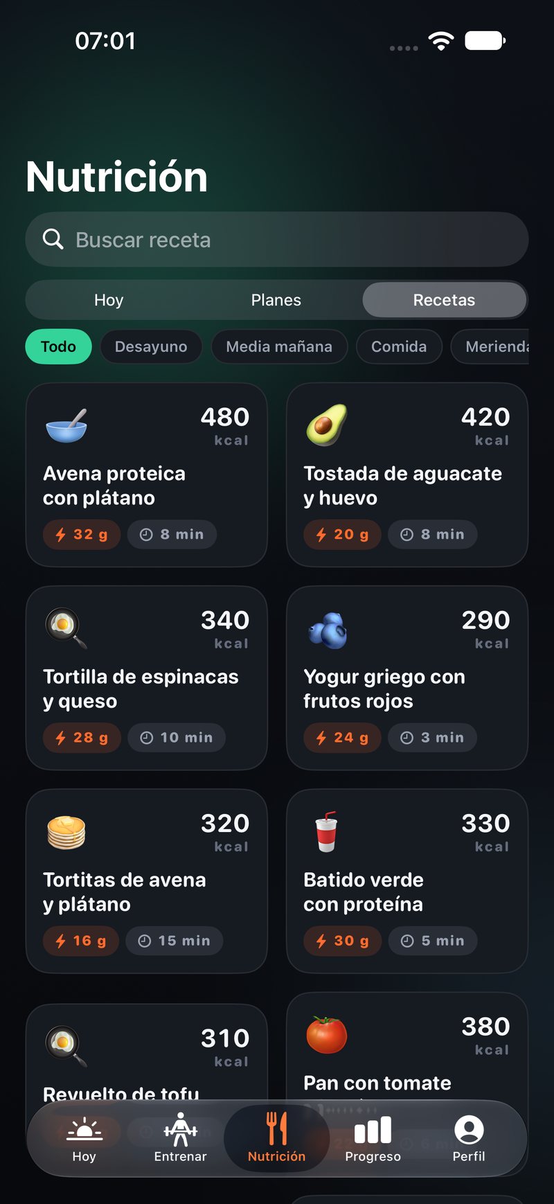 41 recetas con calorías y macros por ración