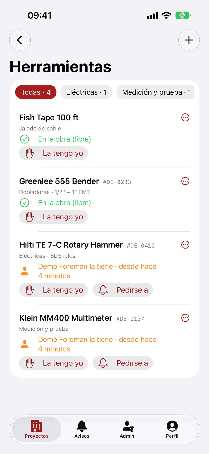 Herramientas: quién tiene cada una