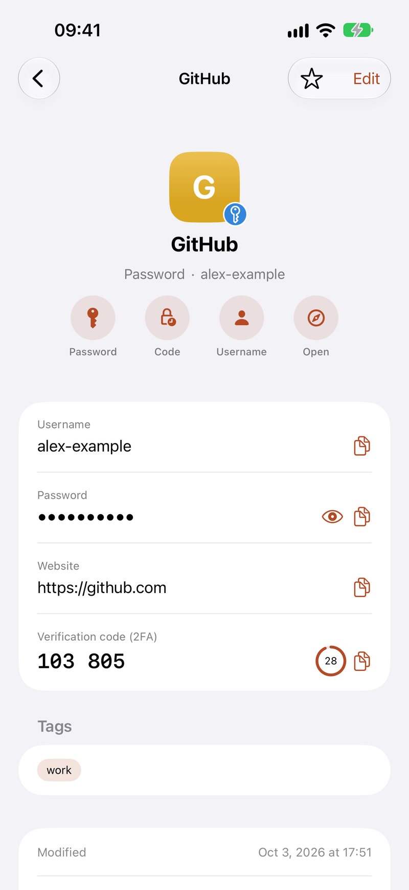 Passwords with their two-factor codes